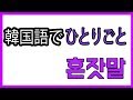 （韓国語講座(?)）韓国語で独り言をやってみよう！