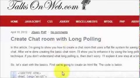 Create Chat room in PHP (Long Polling) - Part 2