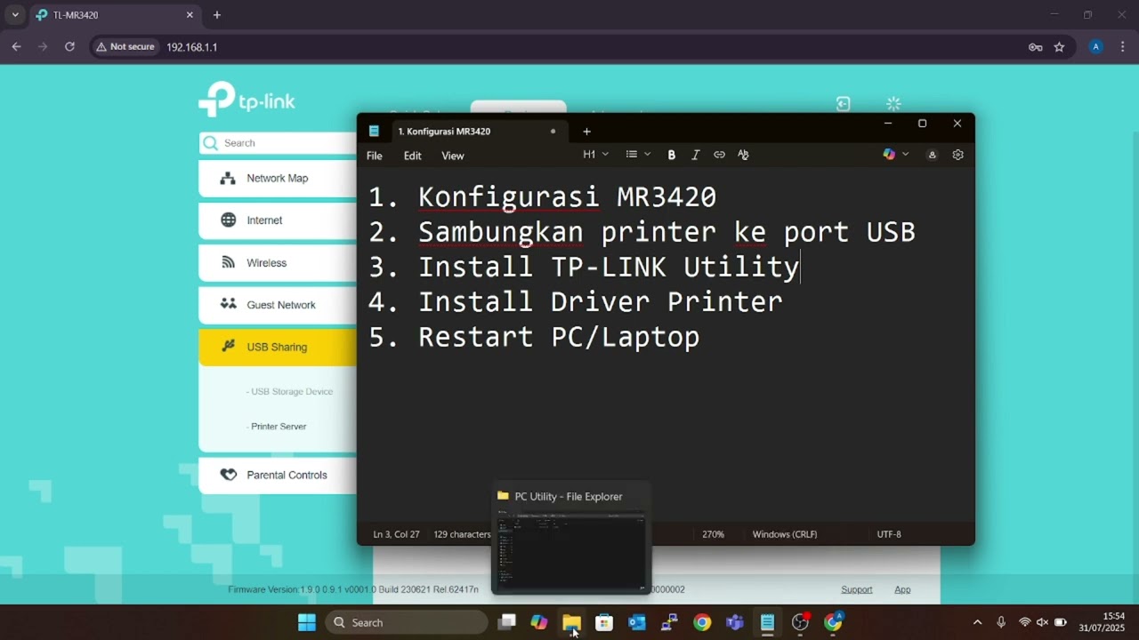 Tutorial Install Print Server Menggunakan TL-MR3420