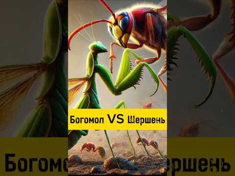 Богомол против шершня! Смертельная схватка #насекомые #богомол #природа