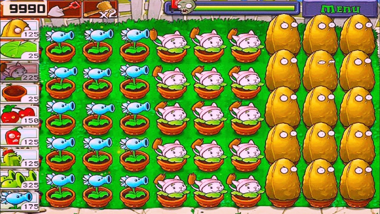 Plants Vs Zombies | Survival Day | 5 Flags Successfully Defended Full ...