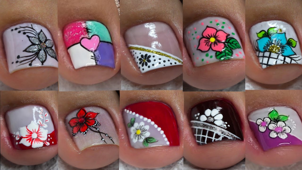 MODELOS DE UÑAS BONITAS Y FACIL DE HACER | UÑAS PARA PIES 👣😍💅