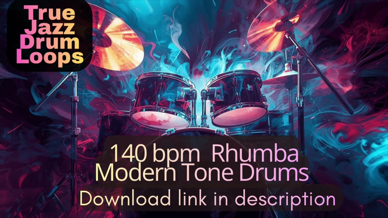 “140 bpm Jazz Rhumba” Modern Tone Drums (drum only) Copyright Free Download in Description 