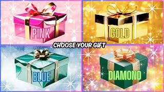 Choose your gift🎁😍💙💖 #chooseyourgift #pickonekickone #4giftbox #blue #pink #gold #diamond #giftbox screenshot 5