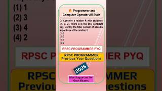 RPSC Programmer PYQ | Super Key Trick 🔥| Super Key vs Candidate Key 💡