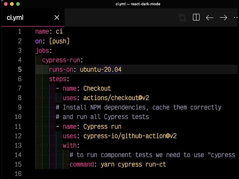 Setup GitHub Actions To Run Cypress Component Tests
