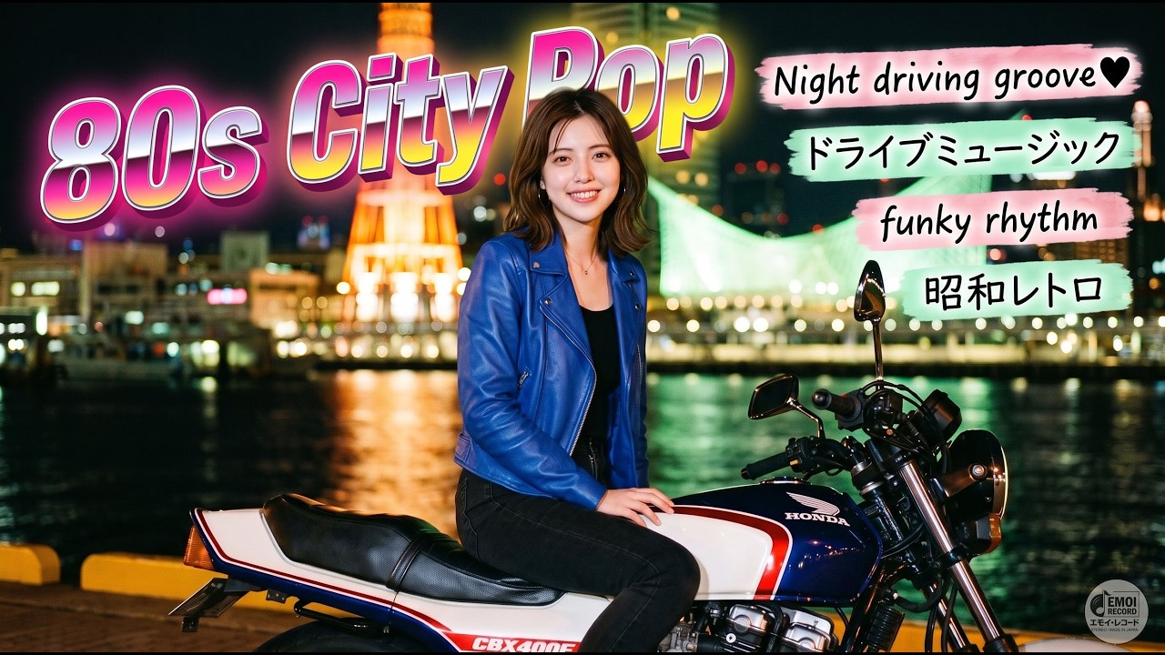 80s City Pop】80年代疾走感抜群! スラップベースが響く夜間ドライブ