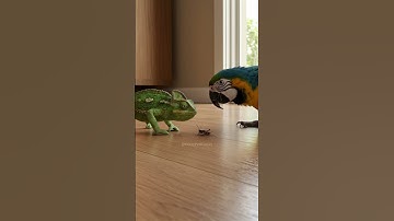 Thumbnail of Macaw vs  Chameleon The Showdown Over a Cricket