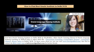 Oracle training institute in Delhi| Call - 1800-1230-133