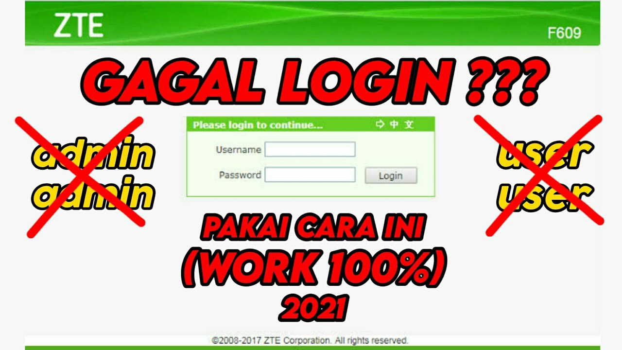 Gagal Login di Modem ZTE F609 ? | Password Admin ZTE F609 ...