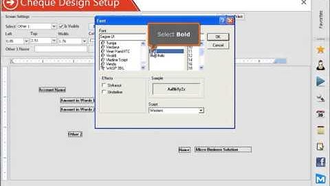 How to design a cheque settings and print it