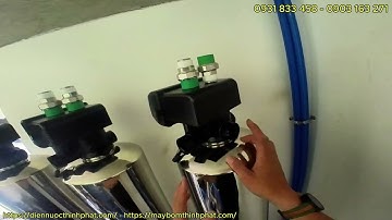 LẮP HỆ LỌC ĐẦU NGUỒN GIA ĐÌNH – CỘT INOX 1054 | AUTO VAN 3 NGÃ PHI 34 | BƠM TĂNG ÁP BACKWASH