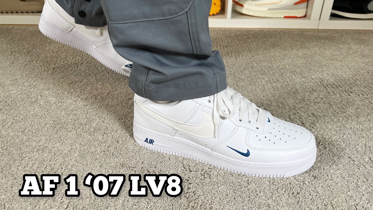 REFLECTIVE!? Nike Air Force 1 '07 LV8 Metallic Summit White On Foot Review  