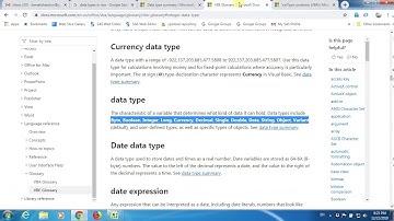 VBA for Data Science & Analytics - Data Types