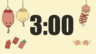 3 Minute Timer with alarm bell | Chinese Lanterns