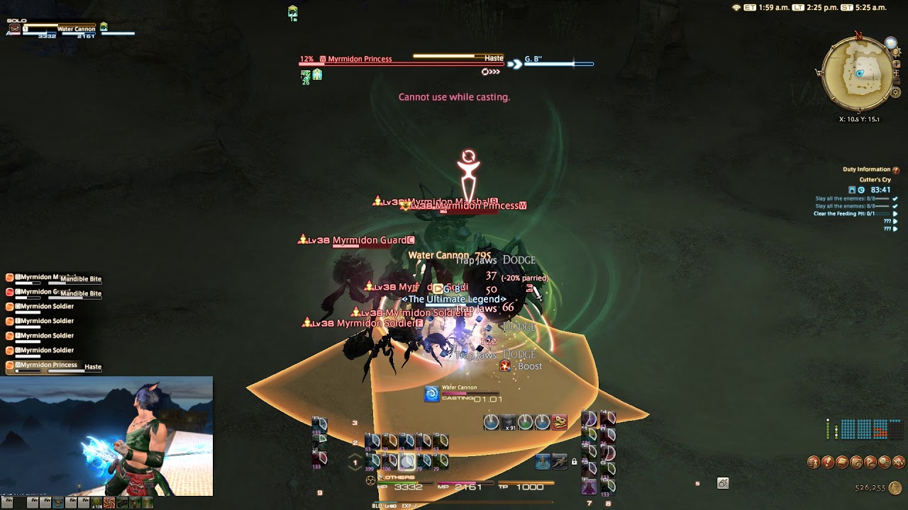 FFXIV(글로벌서버) 청마도사 나무꾼의 비명 1인 Blue mage Cutter's Cry solo YouTube