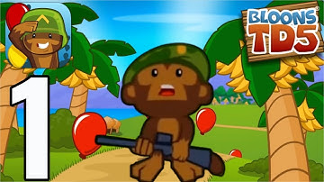 Bloons TD 5 - Gameplay Walkthrough Part 1 - Monkey Lane (PC)