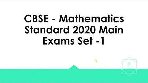 CBSE Class X - 2020 Mathematics Standard Main Exam Set 1