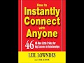 How to Instantly Connect with Anyone by Leil Lowndes FULL AUDIOBOOK