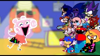 FNF Discovery Glitch(VS Peppa Pig) But Different Characters Sing It🎵Everyone(Come Learn With Pibby)