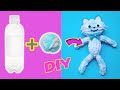 DIY: Spool knitting French knittingリリアンで作る毛糸の猫のぬいぐるみ♥How to make stuffed animal of woolen yarn.