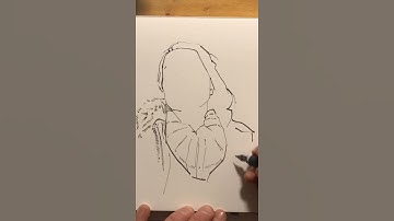 Timelapse ink calligraphy pen portrait sketch of Wendy