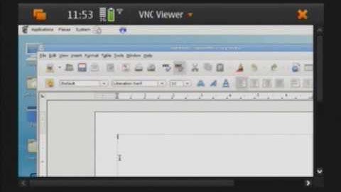 Nokia N900, VNC viewer v.0.6.3-fremantle2