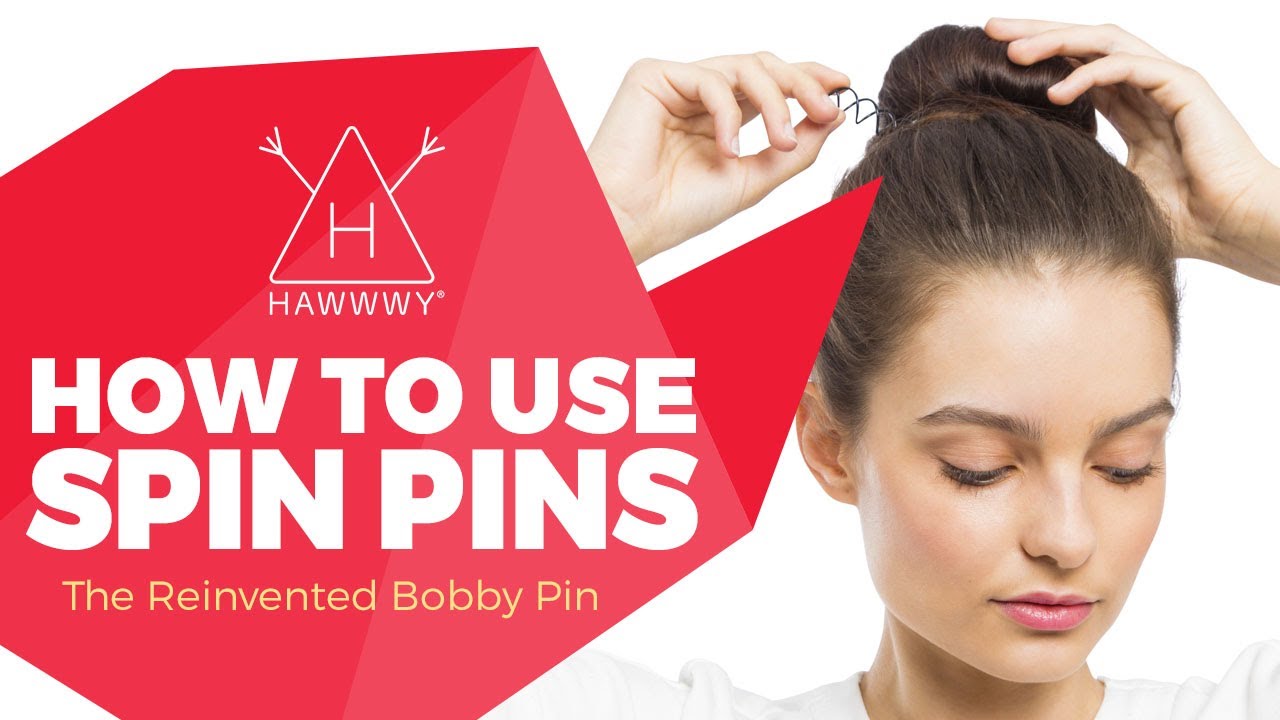 How to Use Spiral Bobby Pins HAWWWY Spin Pins — How to Put Your Hair in a  Bun EASY & FAST - YouTube