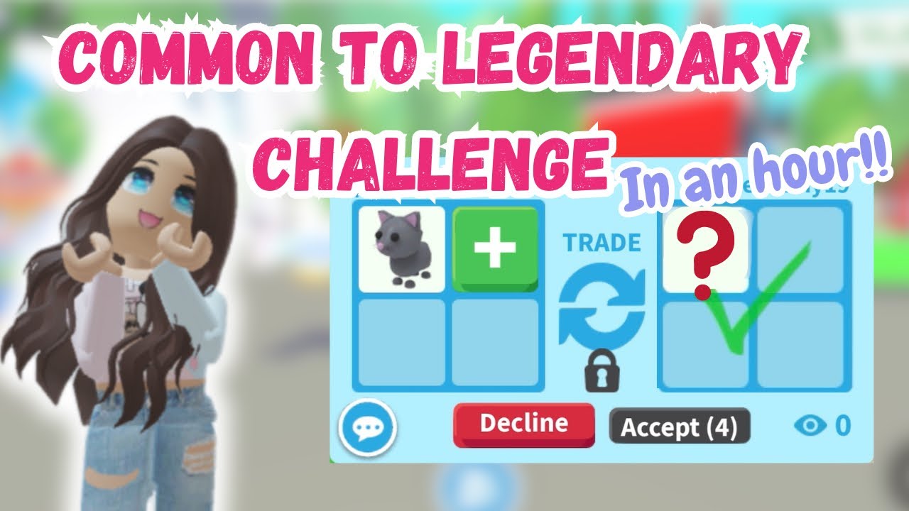 🌟COMMON to LEGENDARY Challenge *IN AN HOUR* #adoptmetrades #adoptme # ...