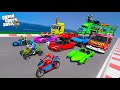 Super Heroes Spiderman, Hulk, Races, Challenges By CARS, TRUCKS, Planes &amp; Bikes[LIVE]