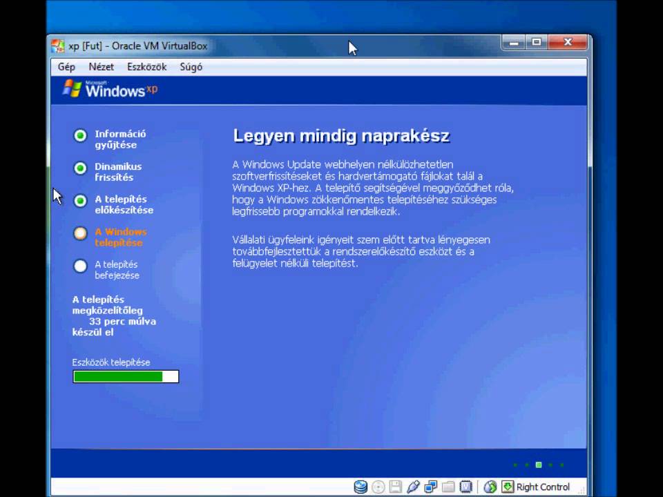 XP telepítése merevlemezről part 2 - YouTube