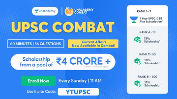 Mock Test for UPSC CSE | Unacademy Combat | Every Sunday at 11:00 AM | Use Code - YTUPSC