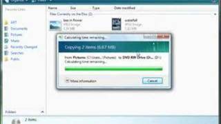 Burn a CD or DVD using Windows Vista
