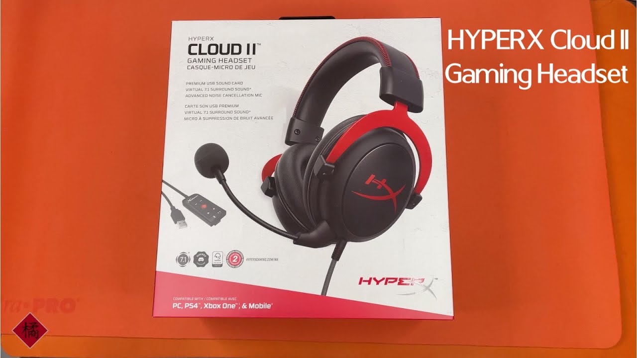HyperX Cloud II Gaming Headset with 7.1 Virtual Surround Sound for PC / PS4  / Mac / Mobile - Red 