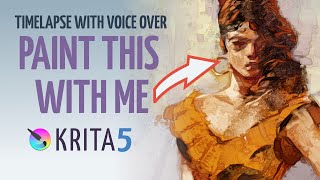 Flamenca in Krita 5. Timelapse with voice over