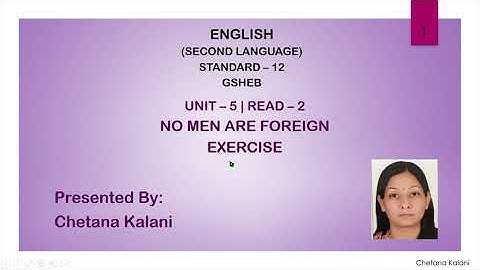 Chetana Kalani | Unit-5 | Read-2/Exercise| Std.-12 | English(SL_013) | GSHEB
