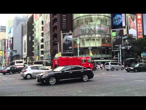Tokyo Fire Department trucks in Ginza, Code 1. June 2015. 3