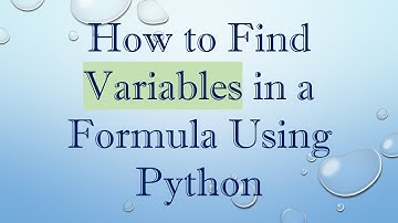 How to Find Variables in a Formula Using Python