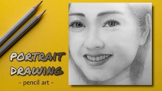 How To Drawing A Girl Face - Portrait Drawing Pencil Art