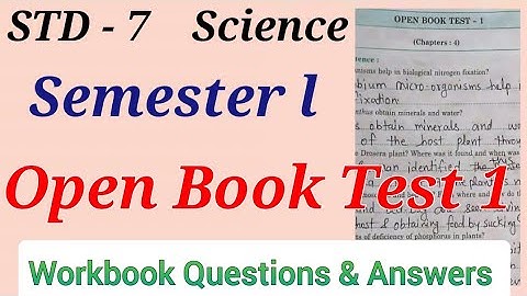 Std.7 Science Open Book Test 1 Semester - 1 Workbook Answers Maharashtra Board