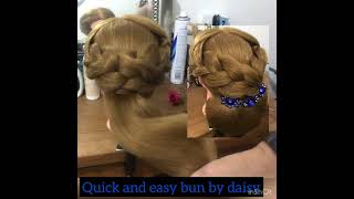 Simple😻bun hairstyle for Saree/wedding 💒 #shorts #hairstyle #viral
