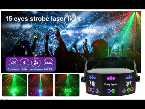 Alien 15 Eye Rgb Disco Dj Beam Laser Light Projector Dmx Remote Strobe Stage Lighting Effect