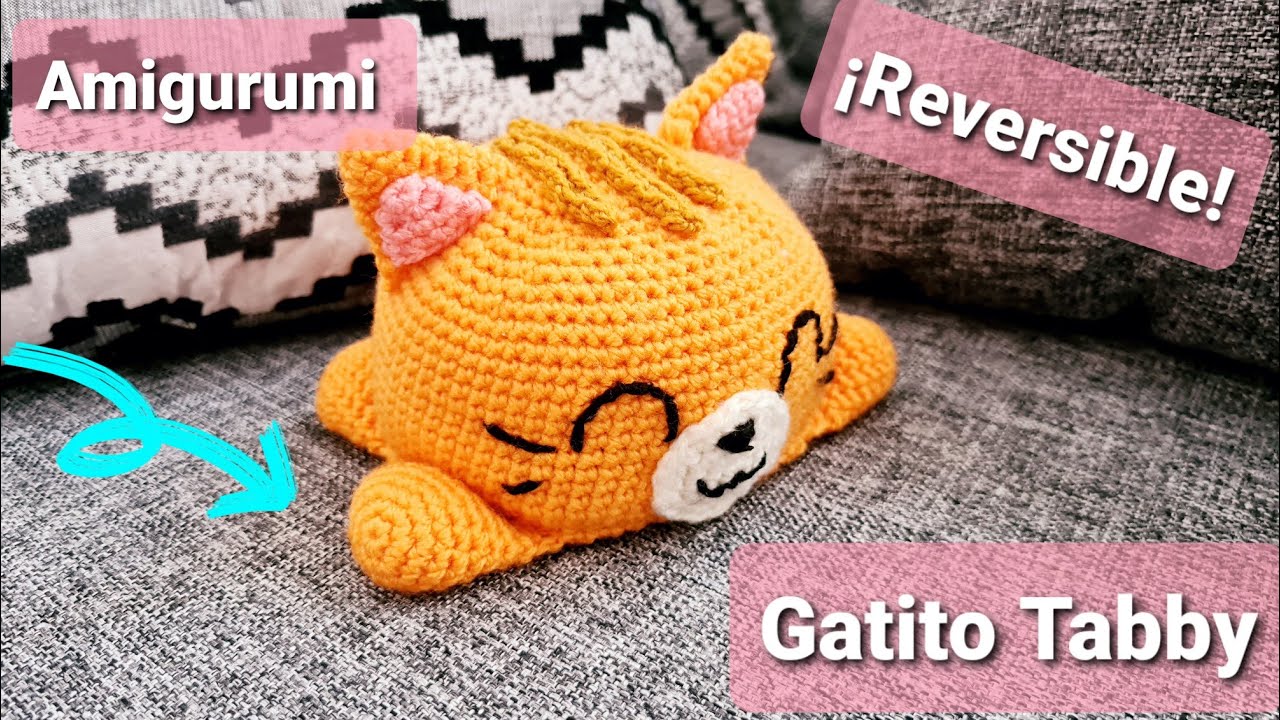 Amigurumi de Gatito Reversible: Tabby