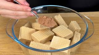 Kuchen in 5 Minuten! Kein Backen! Einfach Kondensmilch über die Waffeln gießen!