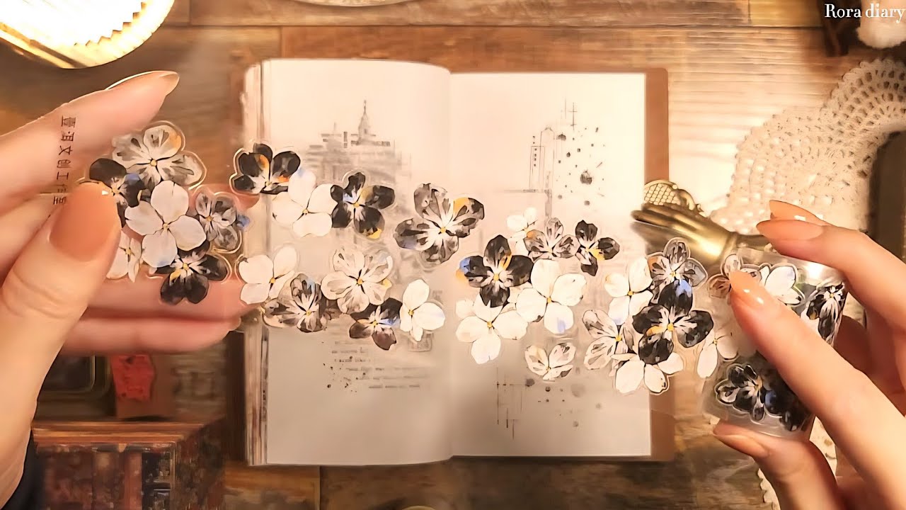 모노톤 페이지🖋 | Black&white 빈티지 다꾸 vintage journal scrapbooking ASMR