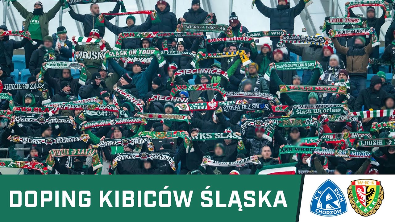 KIBICE: Doping kibiców Śląska w meczu z Ruchem Chorzów