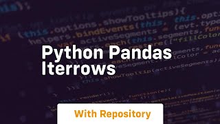 python pandas iterrows