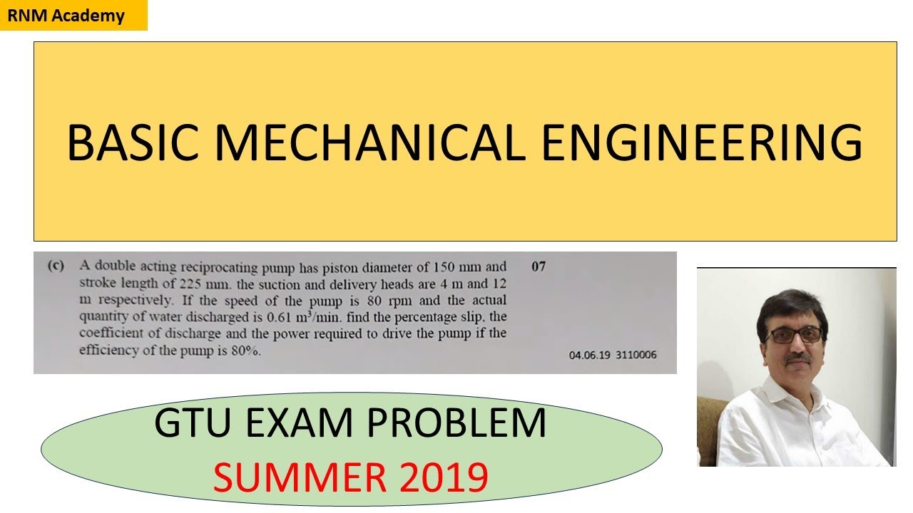 Basic mechanical engineering | GTU Exam problem | Summer 2019| RNM ...