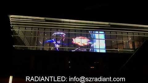 Building facade glass window display advertising LED video wall