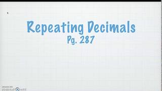 Repeating Decimals